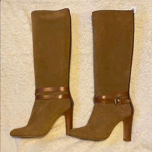 Carolina Herrera Tan Suede Leather Boots
